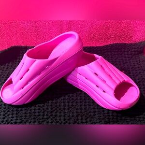 Vibrant Pink Slide Sandals